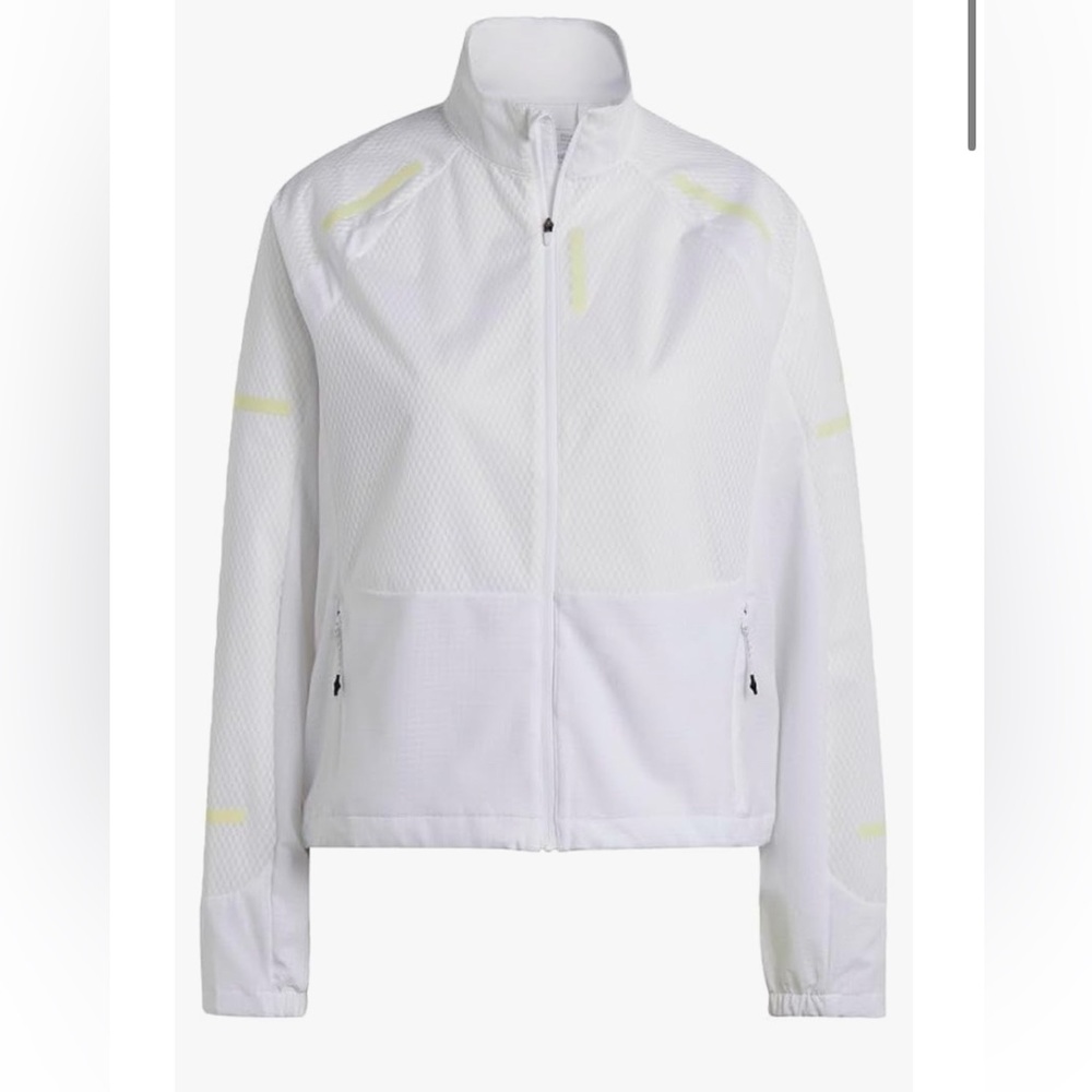 adidas Women's White Glow-in-the-dark Running Jacket-LIKE NEW